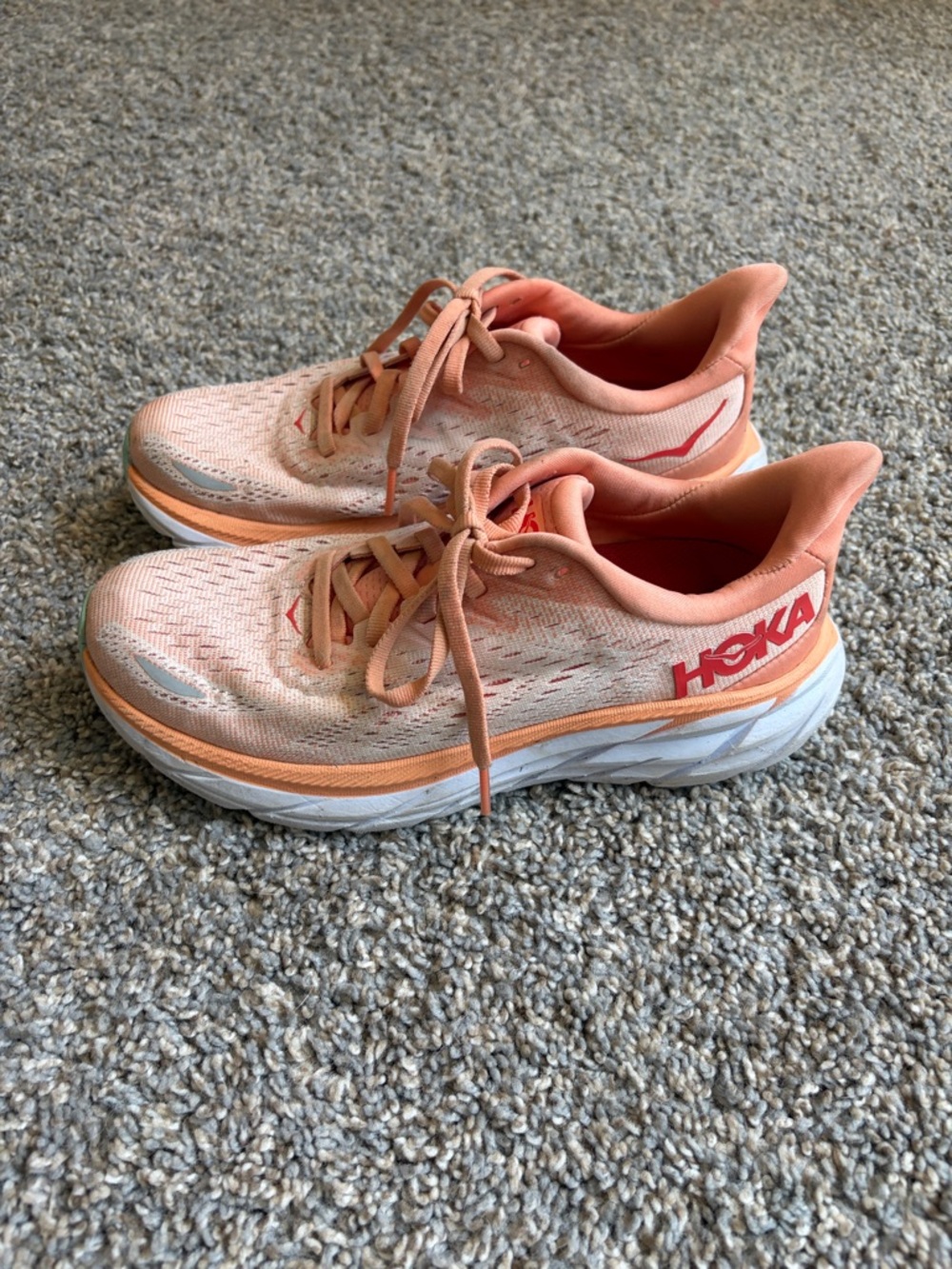 Hoka Women's Peach/Coral Running Shoes - Cushioned Support